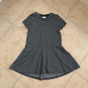 Zara kids black & white houndstooth patterned dress